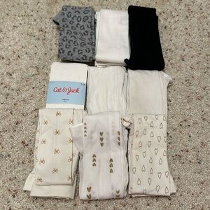 Assorted Neutral and Patterned Tights Collection